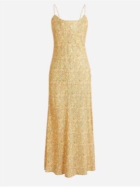 JCrew Gwyneth Cupro-Blend Slip Dress in Scattered Blooms